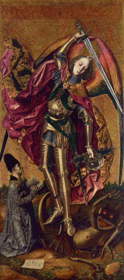 St. Michael und der Drache von Bartolomé Bermejo